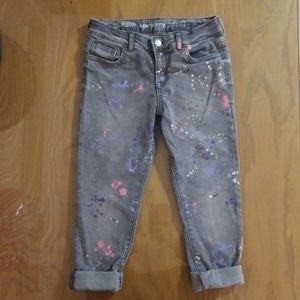Gymboree gray paint splattered Skinny Jeans sz 8G